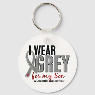 I Wear Grey For My Son 10 Diabetes Keychain