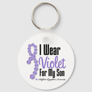 I Wear Hodgkins Lymphoma Ribbon For My Son Keychain