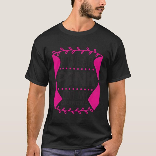 I Wear K For My Grandma Breast Cancer Awareness Wa T-Shirt (Front)