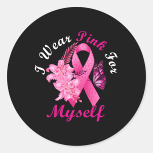 I Wear K For Myself Survivor Breast Cancer Awarene Classic Round Sticker