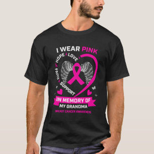 I Wear K In Memory Of My Grandma Breast Cancer Awa T-Shirt