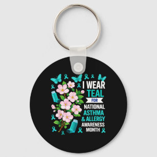 I wear Light Blue for Asthma and Allergy Awareness Keychain