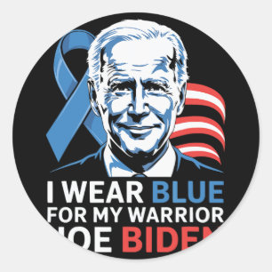 I Wear Light Blue For Biden Prostate Cancer Awaren Classic Round Sticker