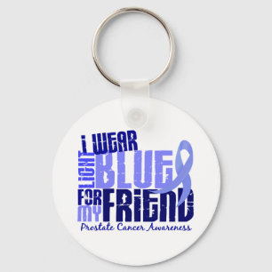 I Wear Light Blue For Friend 6.4 Prostate Cancer Keychain