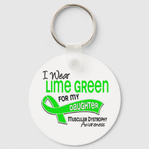 I Wear Lime Green 42 Daughter Muscular Dystrophy Keychain