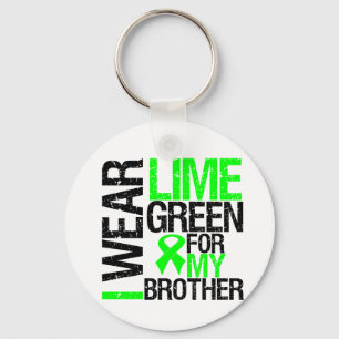 I Wear Lime Green For My Brother Lymphoma Keychain