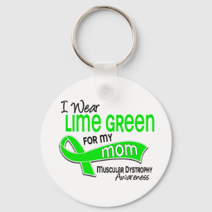 I Wear Lime Green For My Mom 42 Muscular Dystrophy Keychain