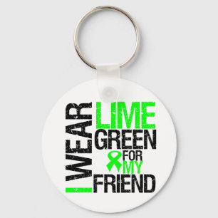I Wear Lime Green Ribbon For My Friend Lymphoma Keychain