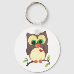 'I wear my heart on my owl' keychain