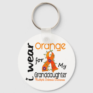I Wear Orange 43 Granddaughter MS Multiple Scleros Keychain
