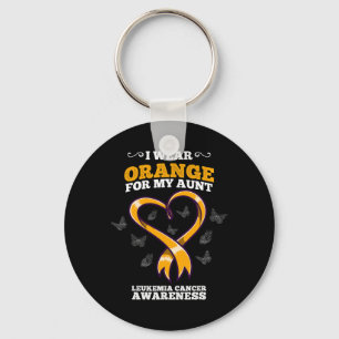 I Wear Orange Aunt Leukaemia Cancer Awareness Bloo Keychain
