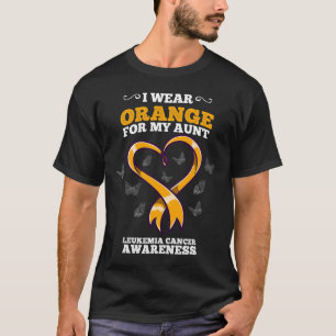 I Wear Orange Aunt Leukaemia Cancer Awareness Bloo T-Shirt