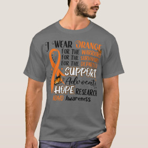 I Wear Orange Butterfly Hope Support ADHD Awarenes T-Shirt