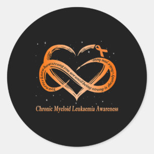 I Wear Orange For Chronic Myeloid Leukaemia Warrio Classic Round Sticker