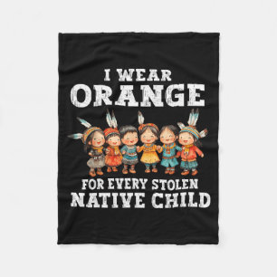I Wear Orange For Every American Native Child Indi Fleece Blanket