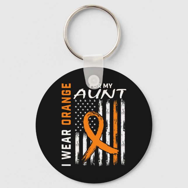 I Wear Orange For My Aunt Multiple Sclerosis Aware Keychain (Front)