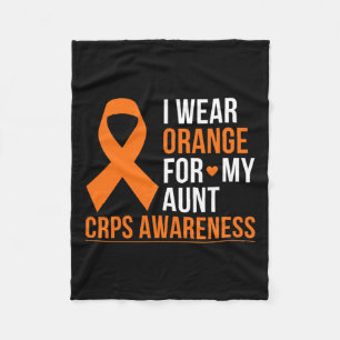 I Wear Orange For My Aunt Rsd Crps Awareness Month Fleece Blanket
