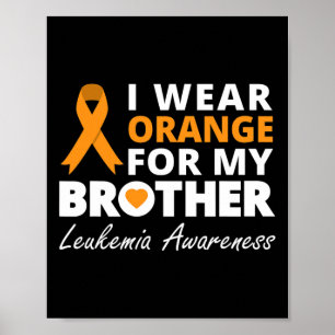 I Wear Orange For My Brother Ribbon Family Warrior Poster