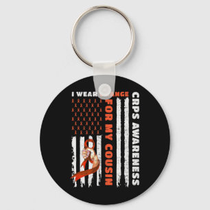 I Wear Orange For My Cousin CRPS Awareness Orange Keychain