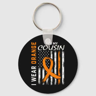 I Wear Orange For My Cousin Leukemia Awareness Fla Keychain