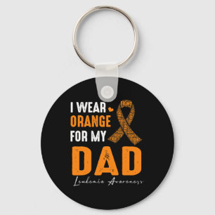 I Wear Orange For My Dad Leukaemia Cancer Matching Keychain