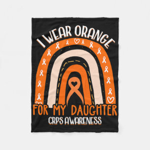 I Wear Orange For My Daughter Crps Awareness Orang Fleece Blanket