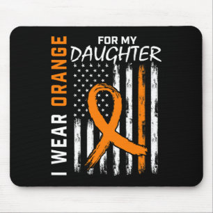 I Wear Orange For My Daughter Leukemia Cancer Awar Mouse Pad