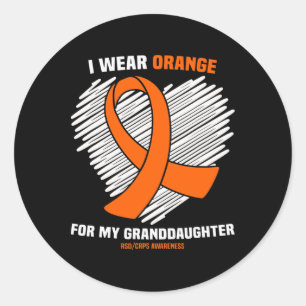 I Wear Orange For My Granddaughter Rsdcrps Awarene Classic Round Sticker