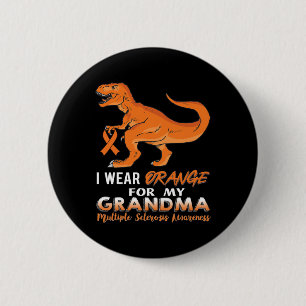 I Wear Orange For My Grandma Dinosaur Multiple Scl 2 Inch Round Button