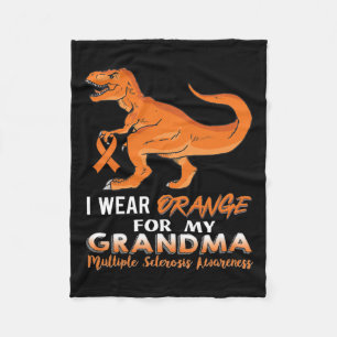 I Wear Orange For My Grandma Dinosaur Multiple Scl Fleece Blanket