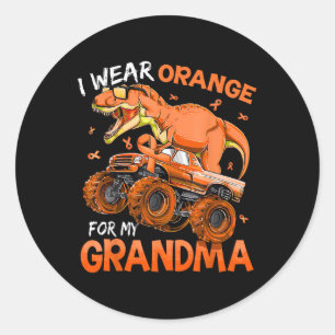 I Wear Orange For My Grandma Multiple Sclerosis Aw Classic Round Sticker