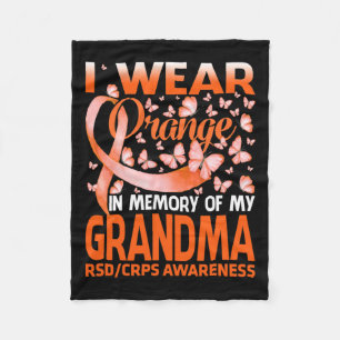 I Wear Orange For My Grandma Rsd Crps Awareness 1 Fleece Blanket