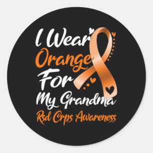 I Wear Orange For My Grandma Rsd Crps Awareness Classic Round Sticker