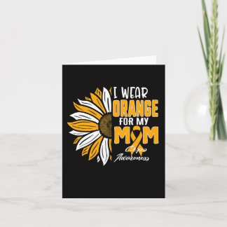 I Wear Orange For My Mom Crps Awareness Ribbon Sun Card