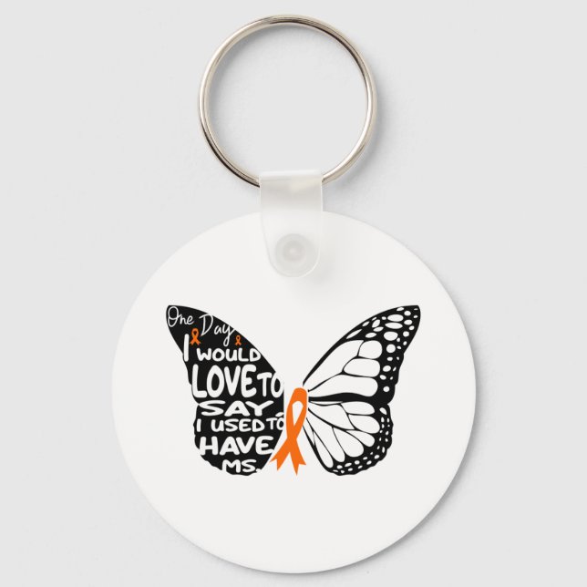  I Wear Orange For My Mom Ms Multiple Sclerosis  Keychain (Front)
