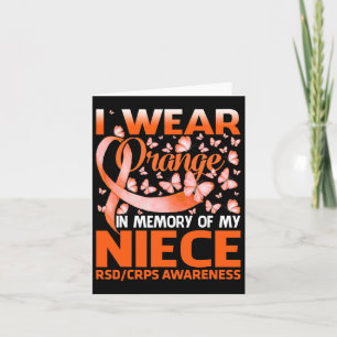 I Wear Orange For My Niece Rsd Crps Awareness  Card