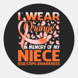 I Wear Orange For My Niece Rsd Crps Awareness  Classic Round Sticker