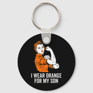 I Wear Orange For My Son Leukemia Awareness Month Keychain