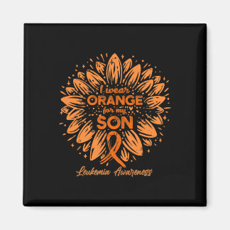 I Wear Orange For My Son Orange Sunflower Leukaemi Magnet