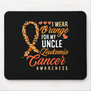 I Wear Orange For My Uncle Leukaemia Cancer Awaren Mouse Pad