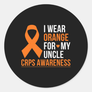 I Wear Orange For My Uncle Rsd Crps Awareness Mont Classic Round Sticker