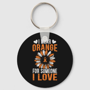 I Wear Orange For Someone I Love Leukemia Awarenes Keychain