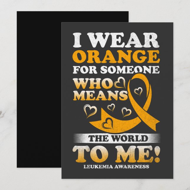 I Wear Orange For Someone Who Means World To Me  Invitation (Front/Back)