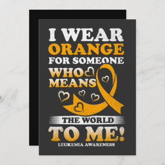 I Wear Orange For Someone Who Means World To Me  Invitation