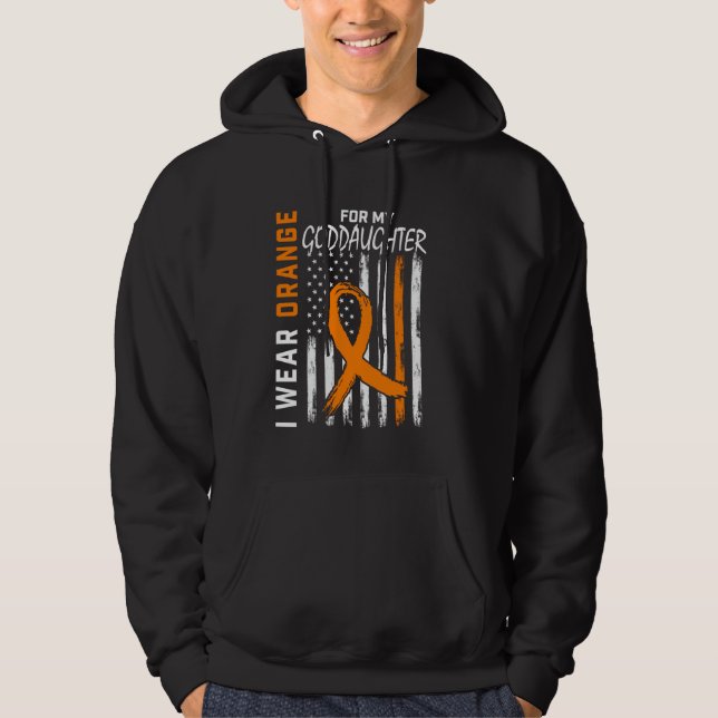 I Wear Orange Goddaughter Multiple Sclerosis Aware Hoodie (Front)
