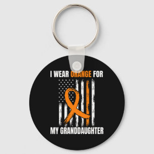 I Wear Orange Granddaughter Leukaemia Awareness Am Keychain