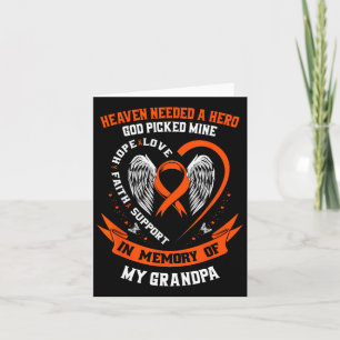 I Wear Orange In Memory Of My Grandpa Leukaemia Aw Card