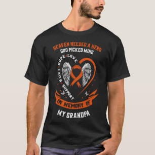 I Wear Orange In Memory of my Grandpa Leukaemia Aw T-Shirt