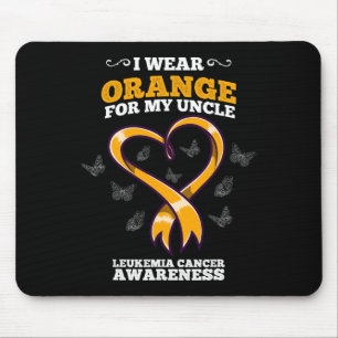 I Wear Orange Uncle Leukaemia Cancer Awareness Blo Mouse Pad