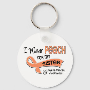 I Wear Peach 42 Sister Uterine Cancer Keychain